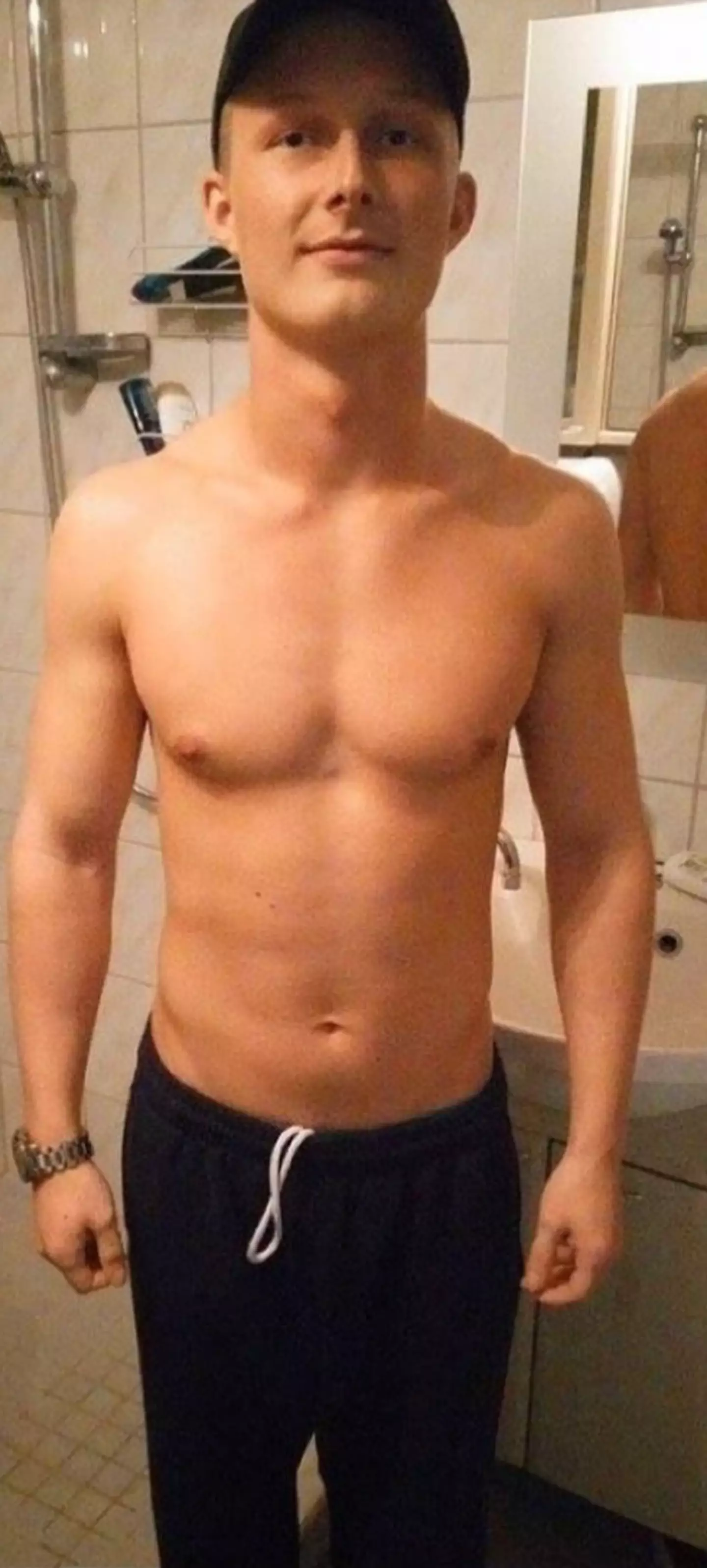 Tristan before getting the tattoos.