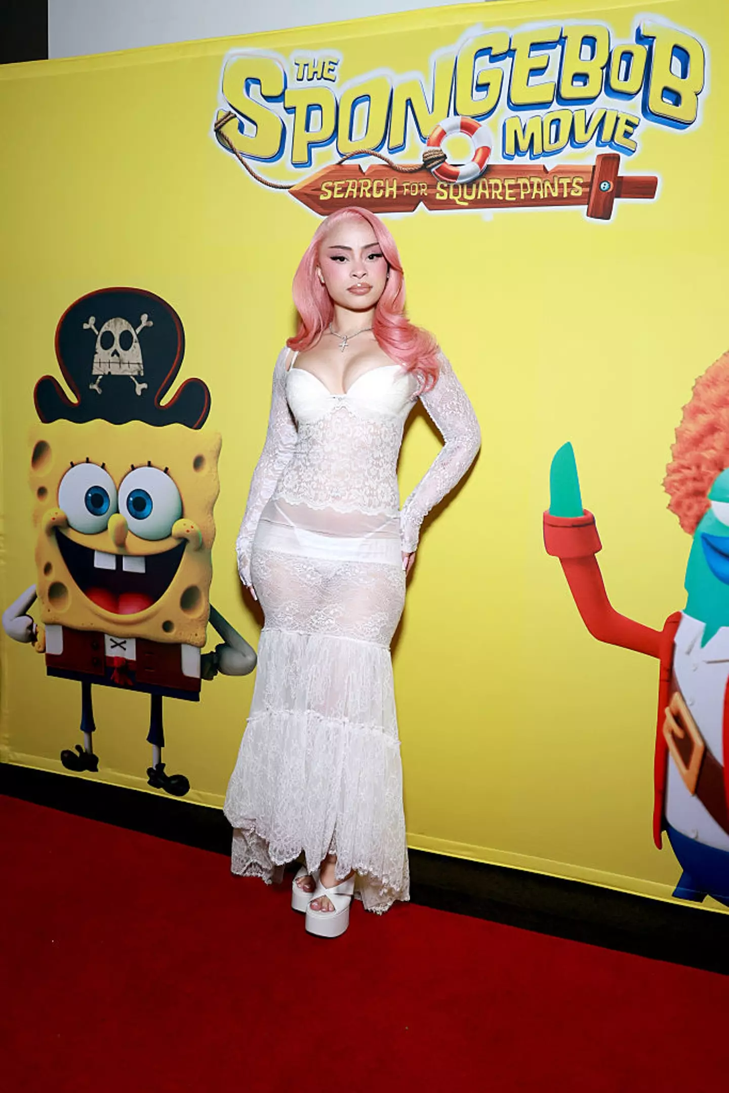 Ice Spice's outfit raised eyebrows online (Jason Mendez/Getty Images for Paramount Pictures)