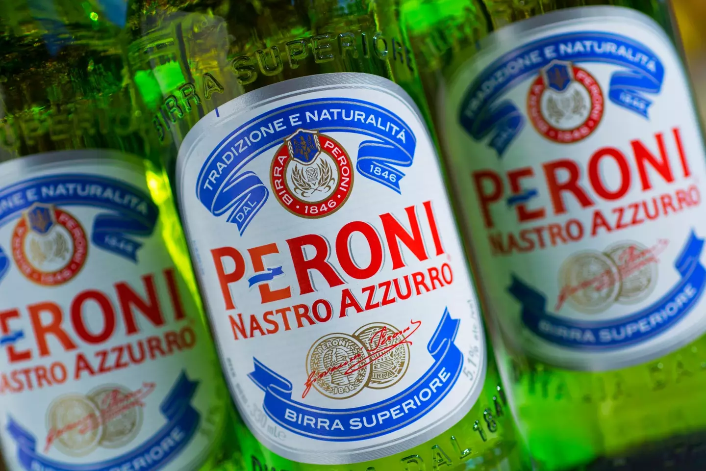 Peroni, sounds Italian and actually is.
