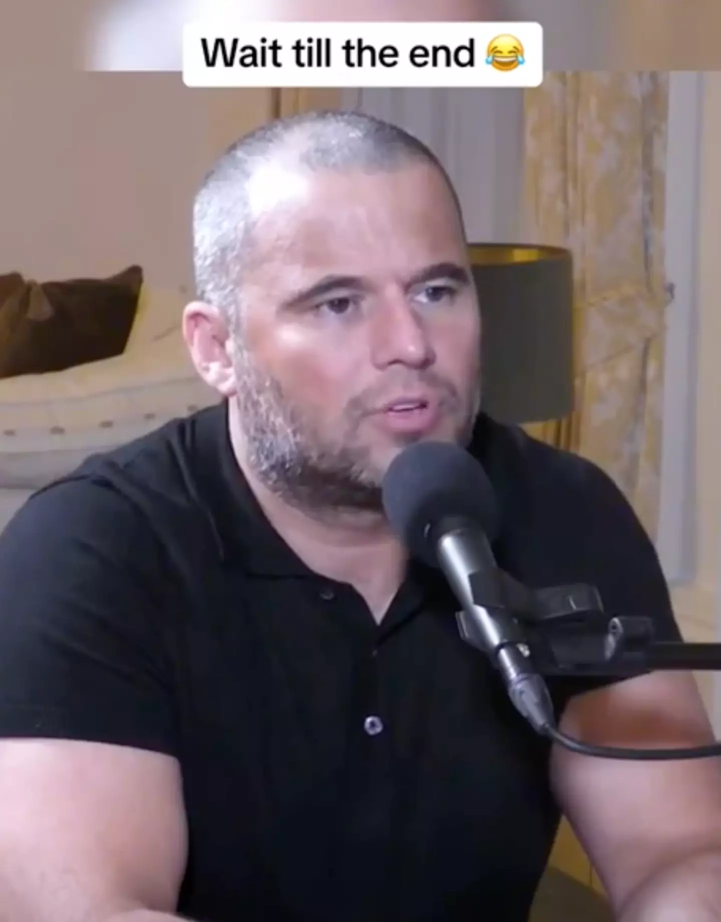 The podcast host looked baffled by his answer.