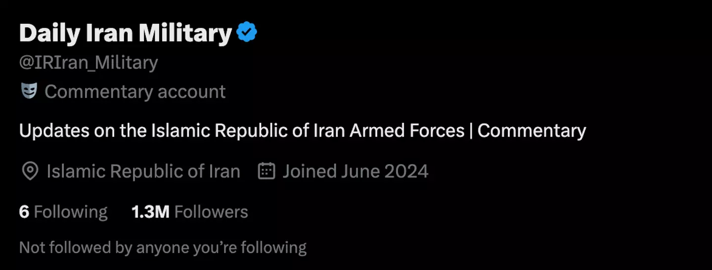 Despite the constant 'war updates' and millions of followers, the accounts are not official or linked to the Iranian government (X)
