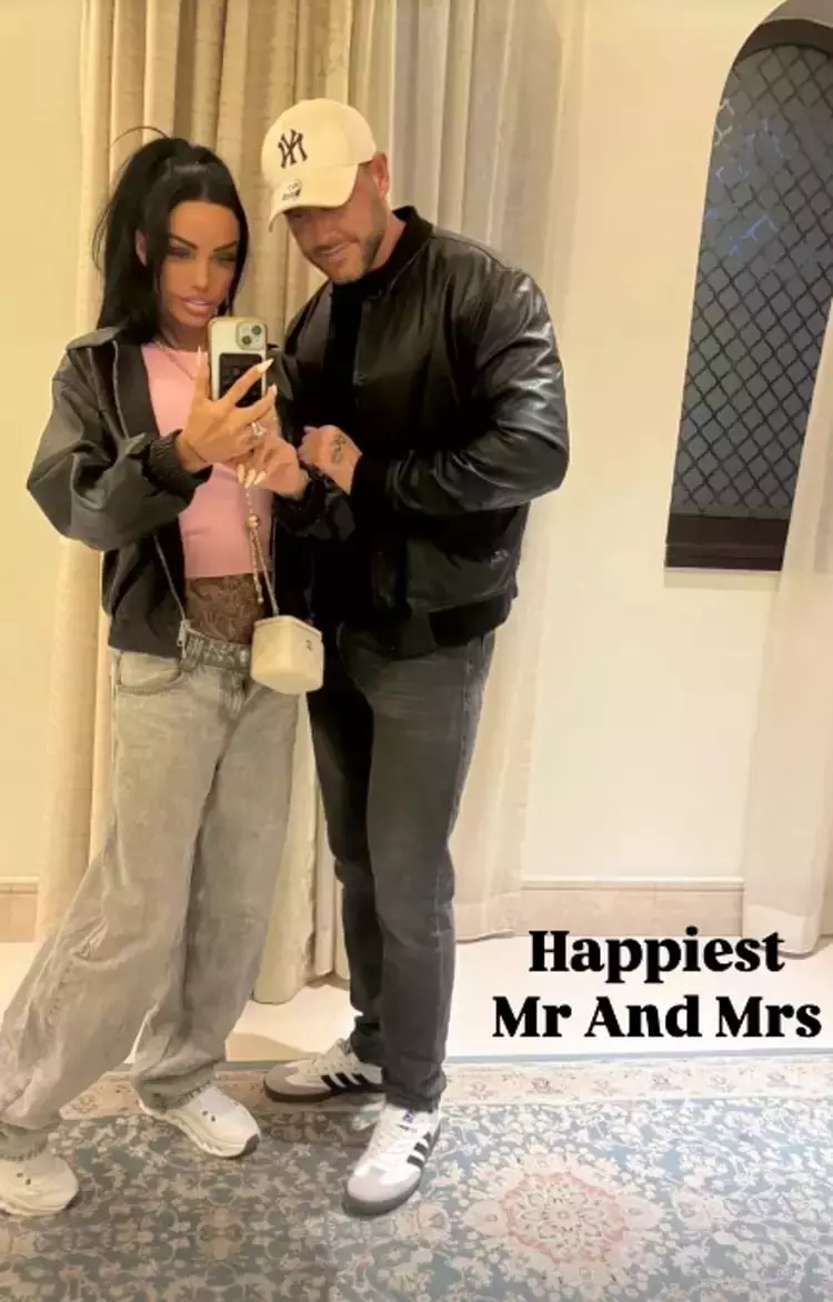 The person who conducted their ceremony said he couldn't legally marry them, but said they mentioned making it legal the next day (Instagram/@katieprice)