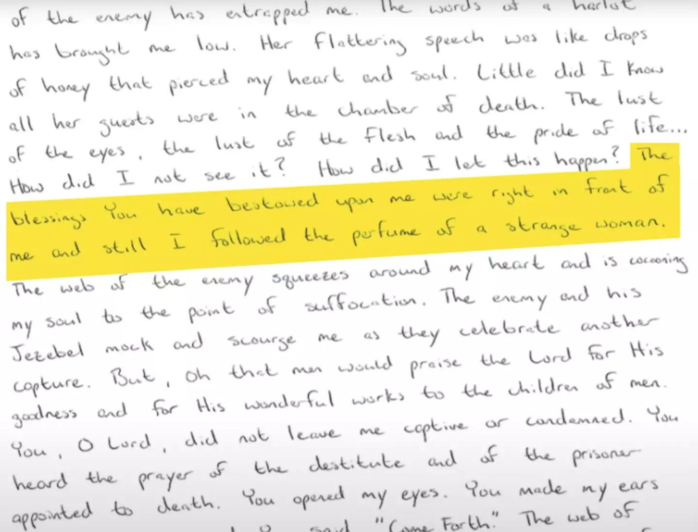 One of Watts' letters where he appears to blame Kessinger (Law&Crime/YouTube)