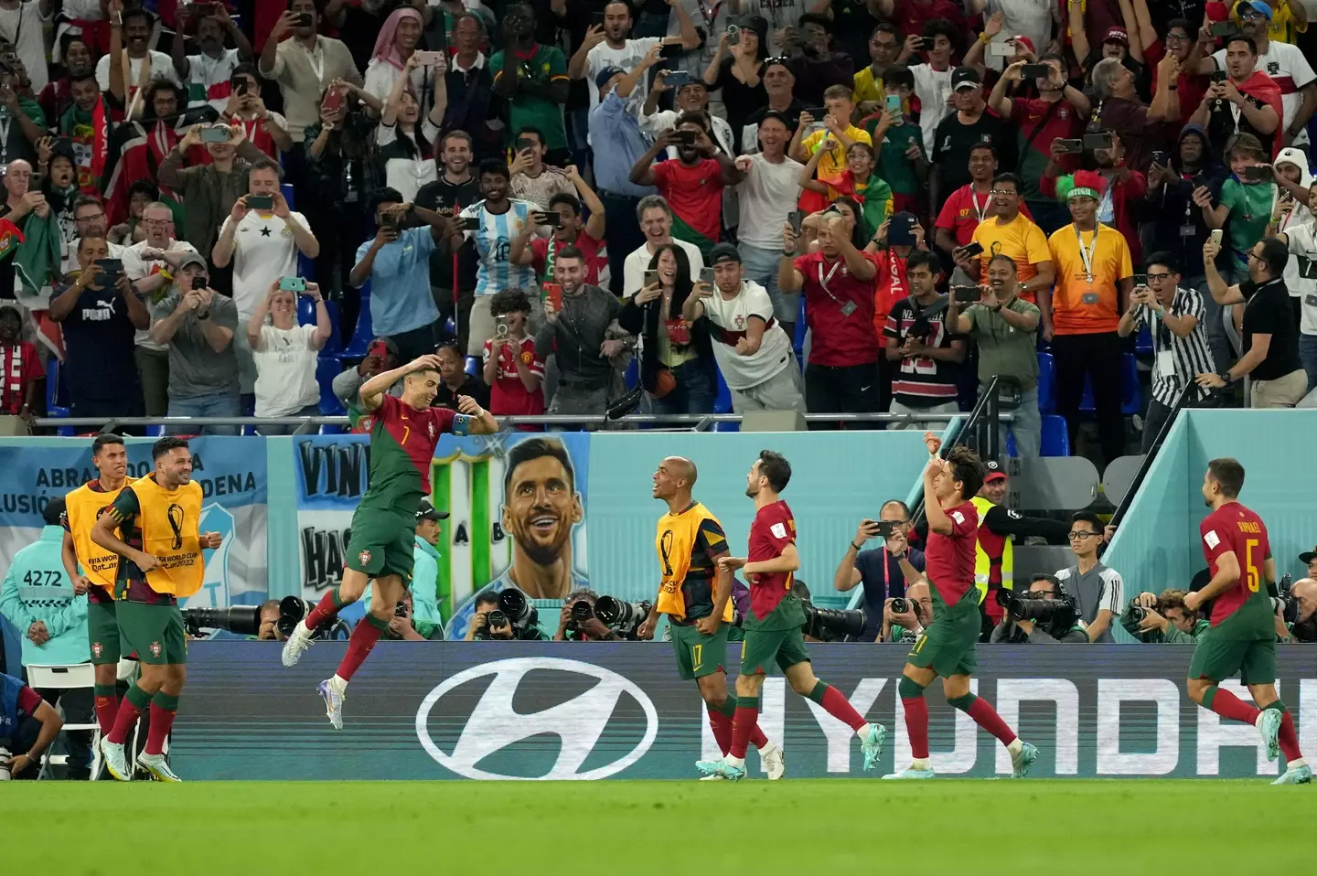 He celebrated the goal in trademark fashion.
