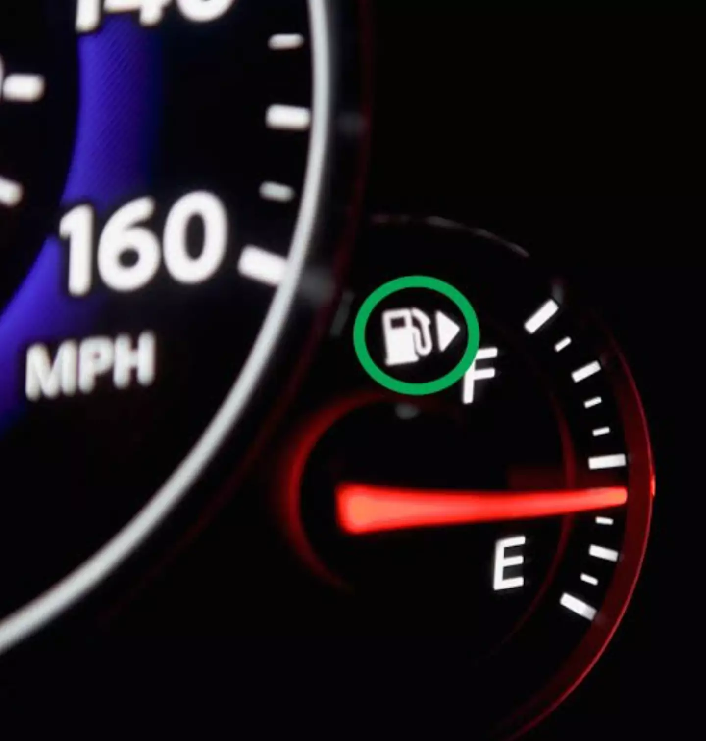 The little arrow in your petrol gauge tells you where your petrol tank 'mouth' is.