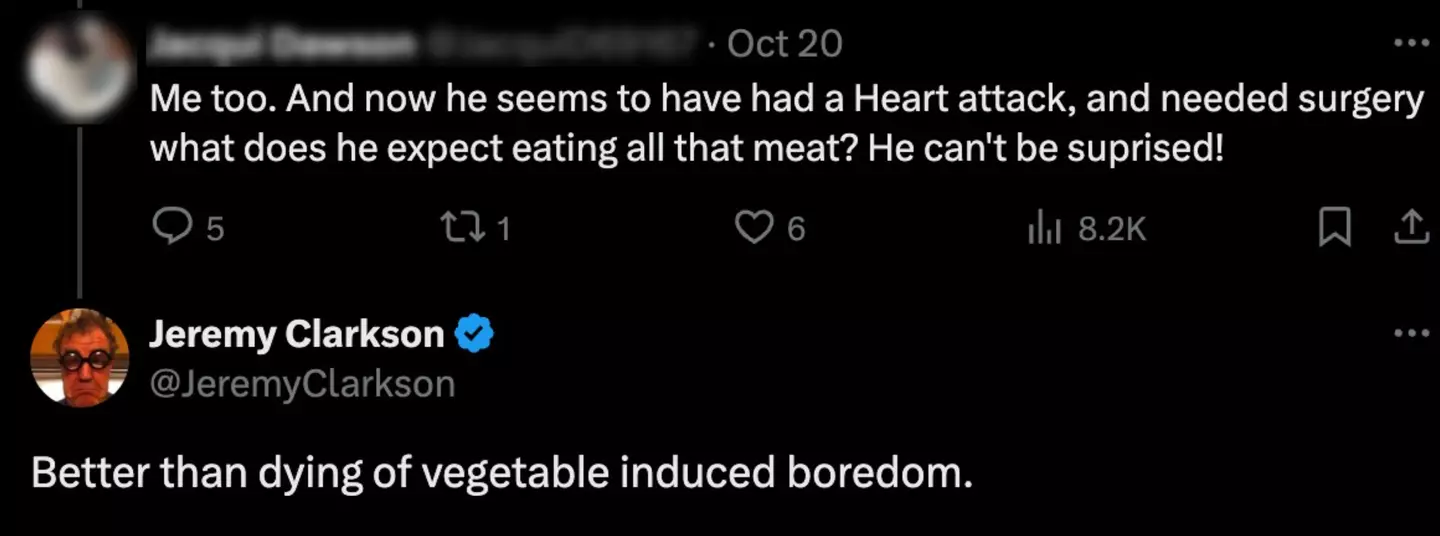 Clarkson wasn't having it (X)