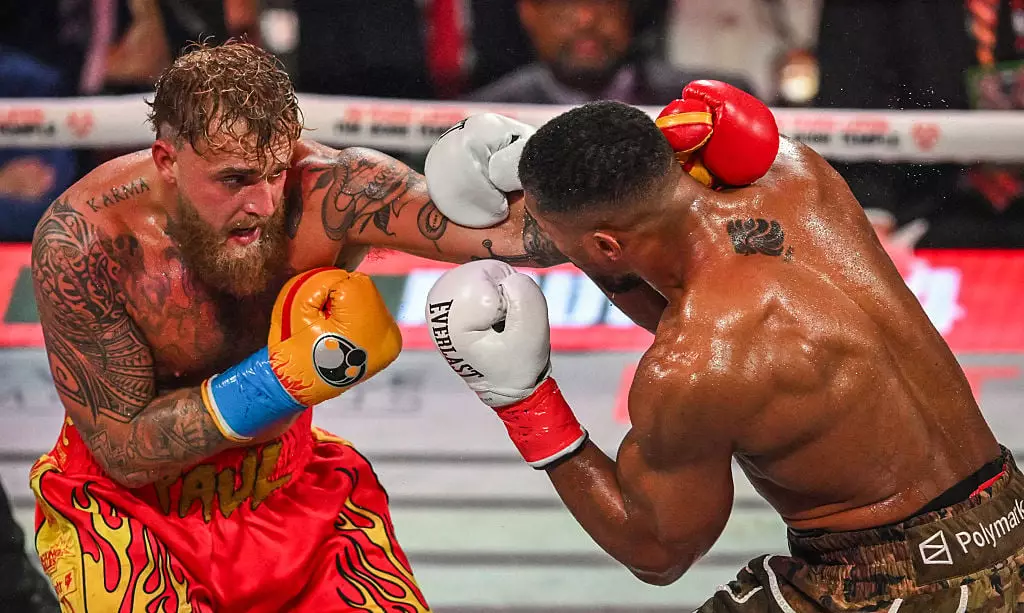 Jake Paul stuck very close to Anthony Joshua at times during their fight last week (Giorgio VIERA / AFP via Getty Images)