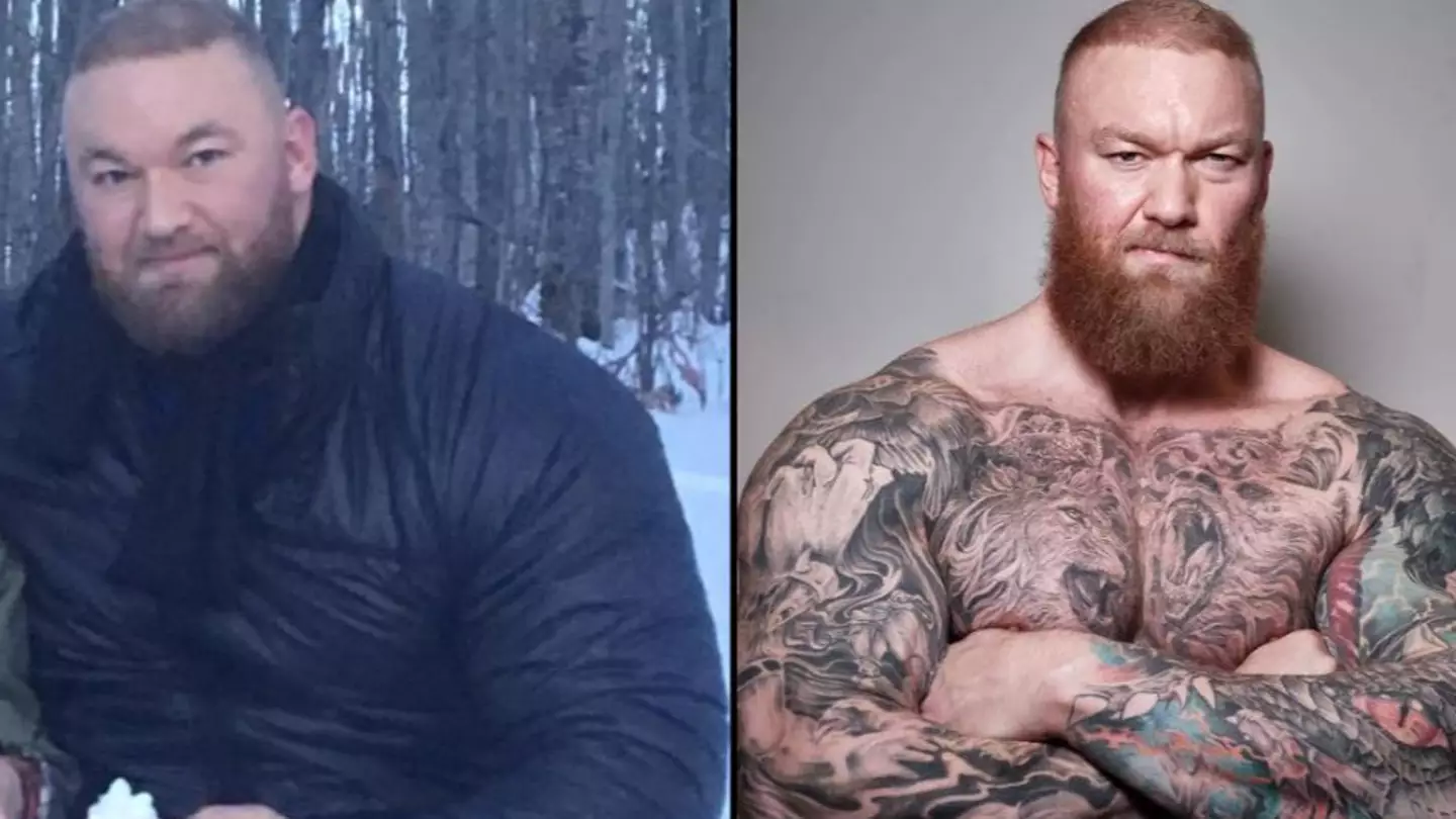 People in stitches at picture of The Mountain holding a regular mug