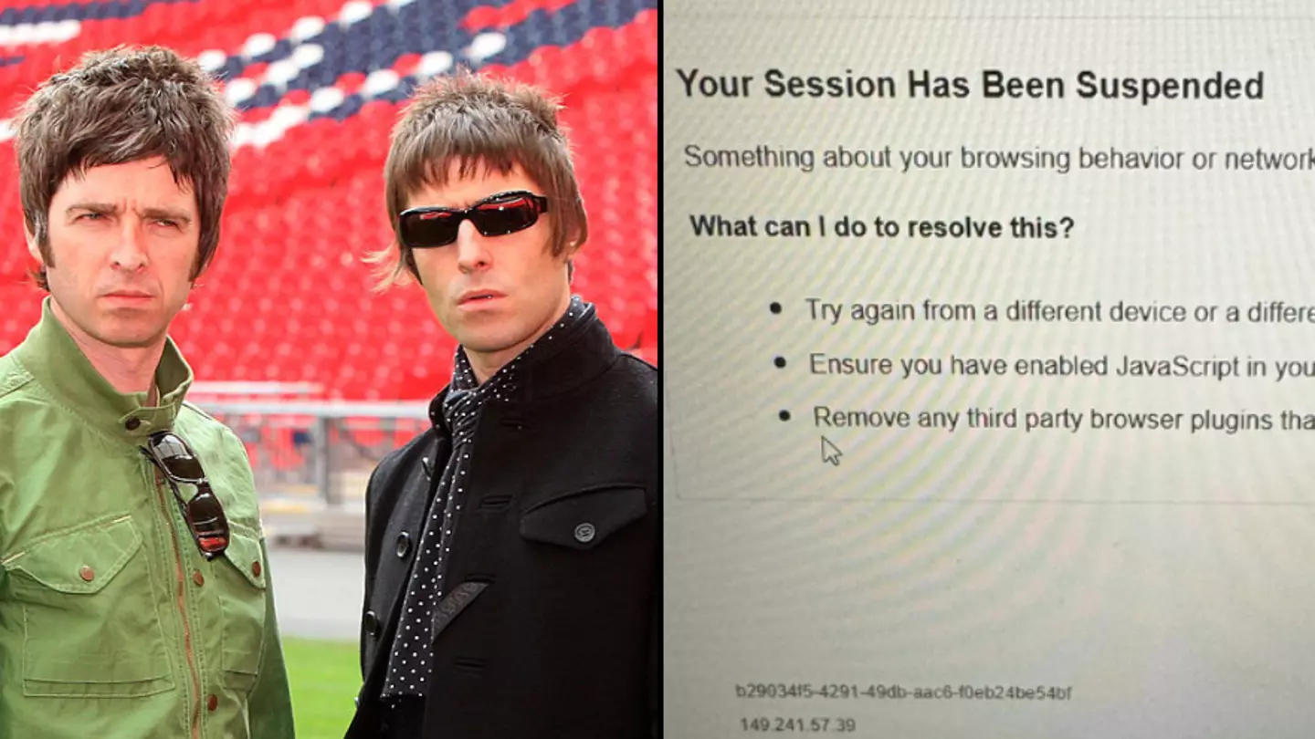 Oasis fans furious after Ticketmaster 'suspends' accounts while trying to get tour tickets