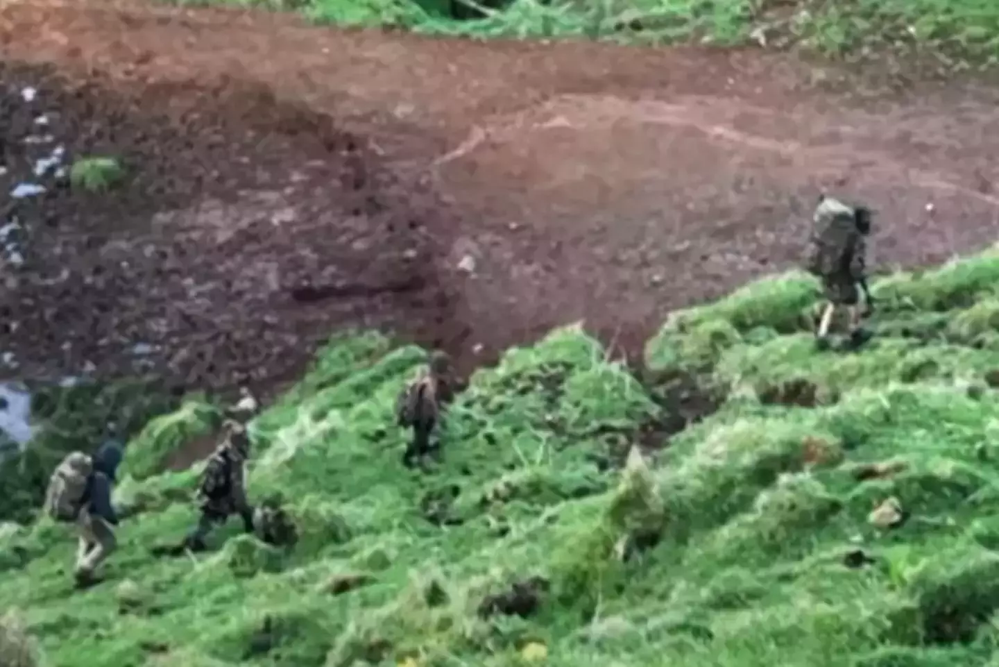 The dad and the three youngsters were spotted on a remote farm in New Zealand over a week ago (YouTube/1News)
