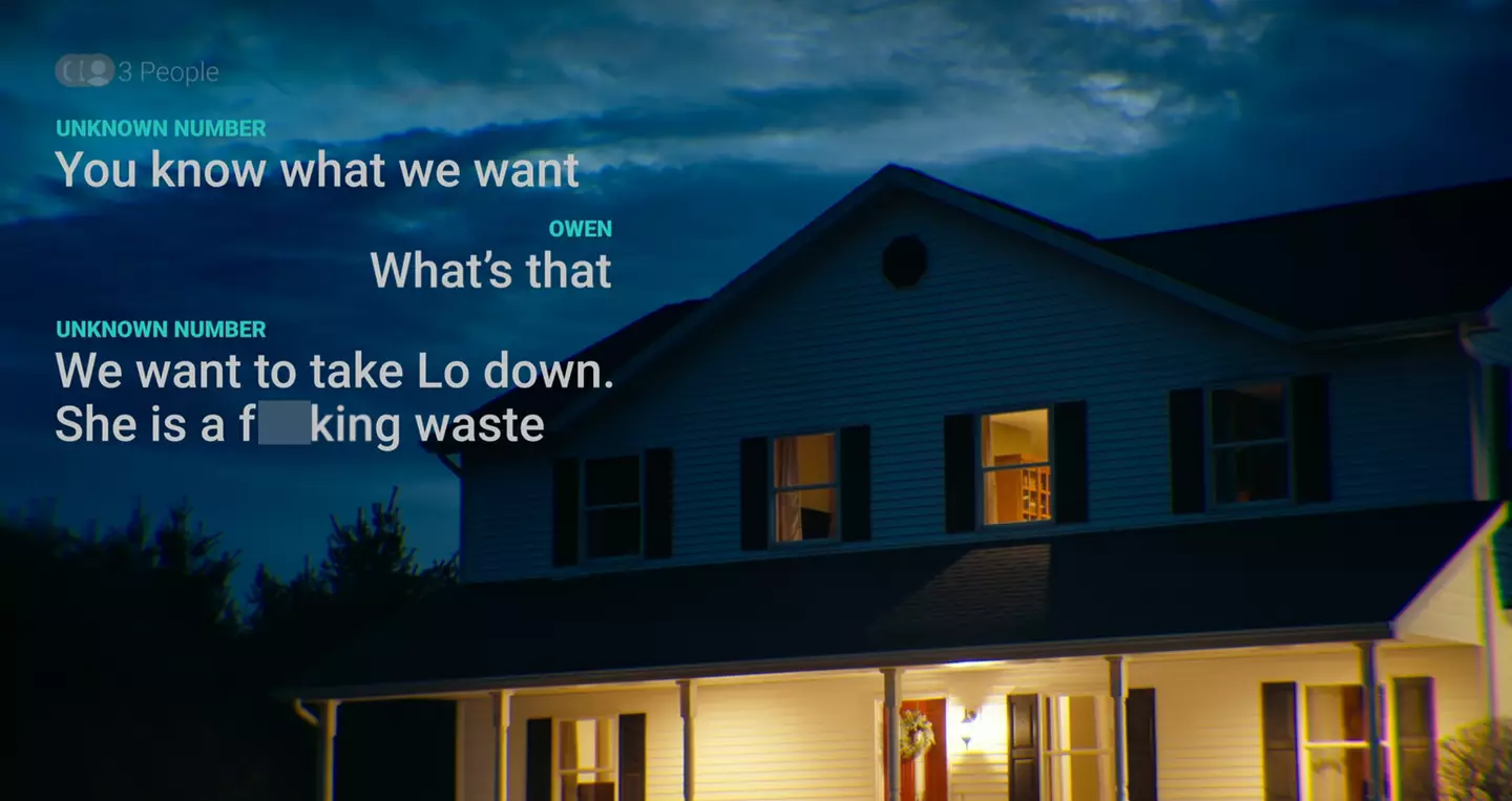 Many of the texts sent used Lauryn's nickname (Netflix)