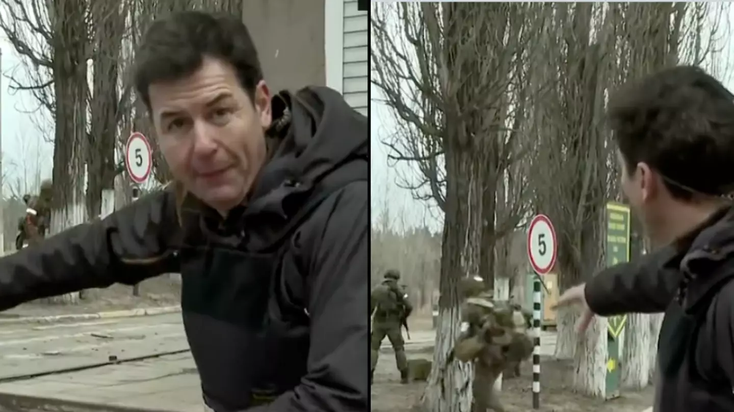 Journalist Accidentally Bumps Into Russian Soldiers As They Take Over Airport