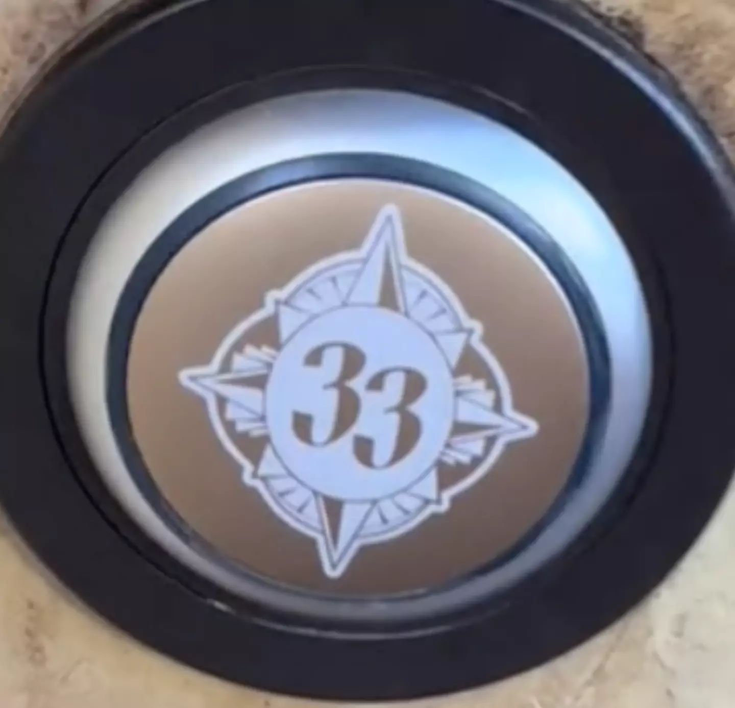 The Club 33 logo on show at the Disneyland park in Anaheim, California.