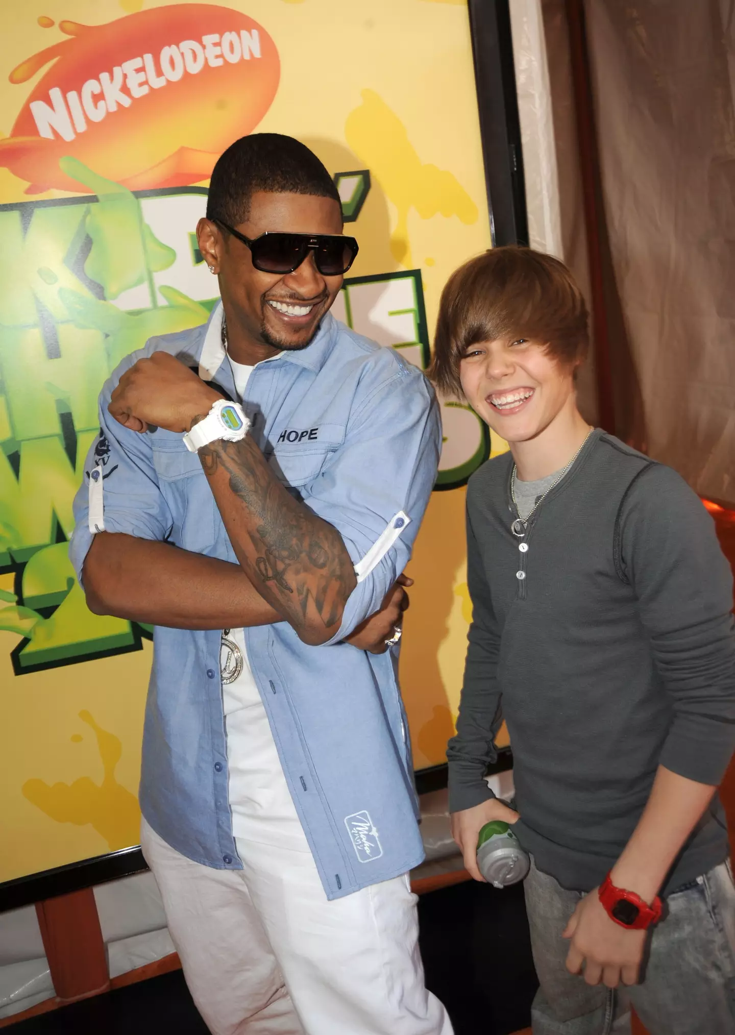 Usher and Bieber in 2009.