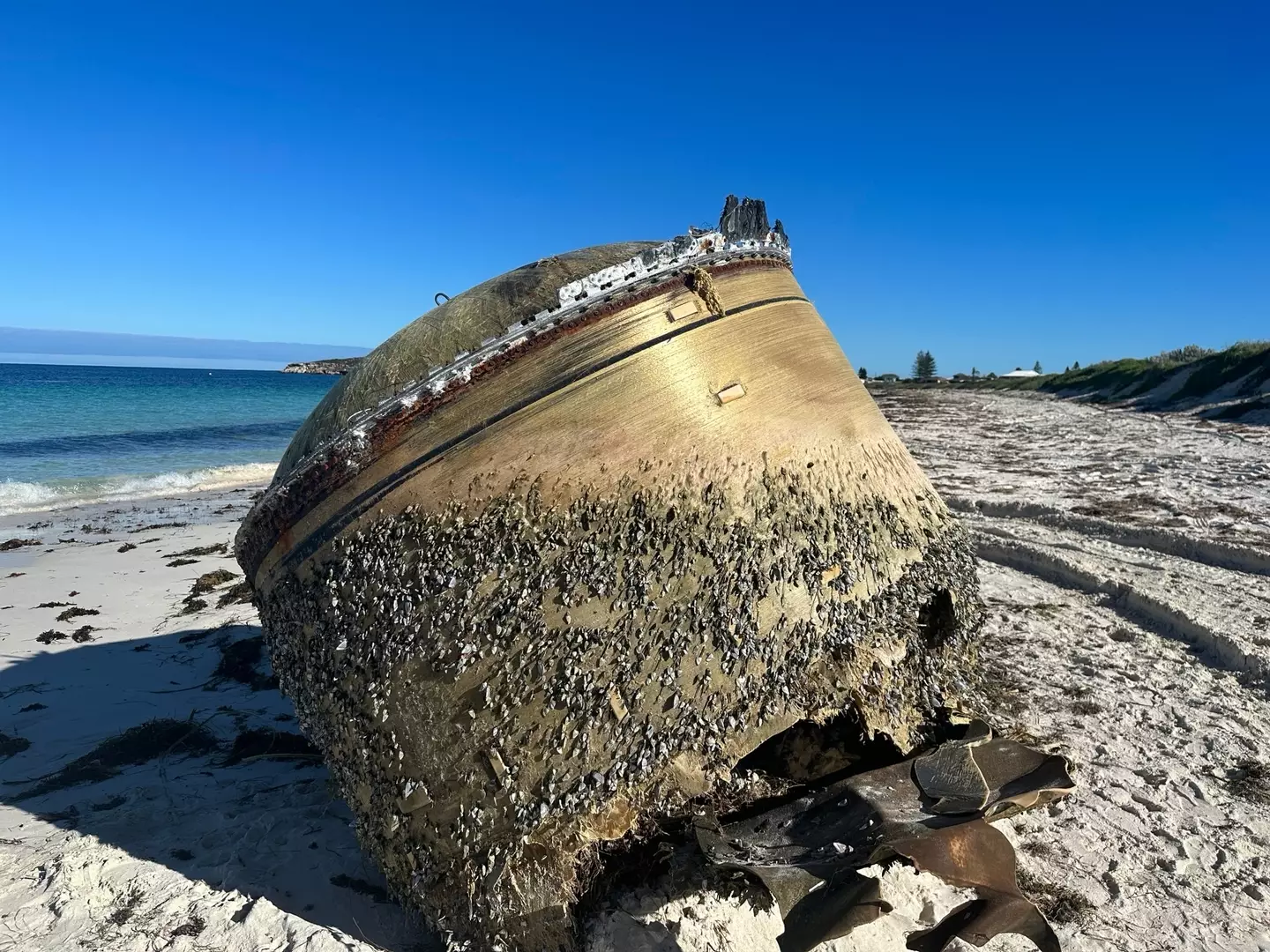 The mysterious object washed up on the beach in a remote town in Western Australia.