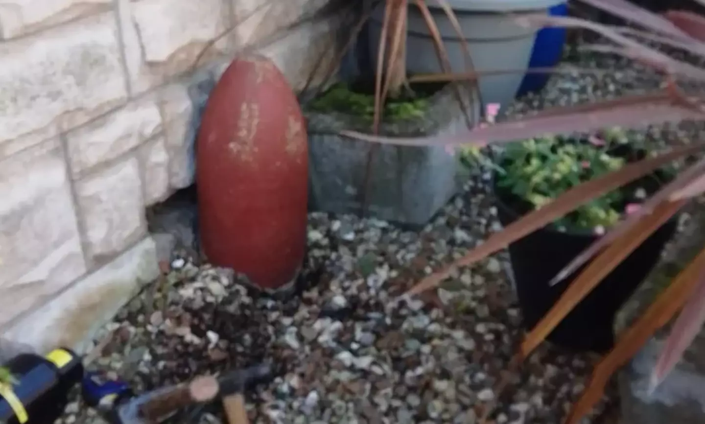 Now that's a pretty risky garden ornament!