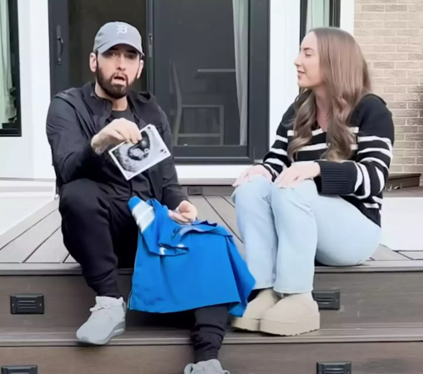 The legendary rapper was gobsmacked. (EminemMusic/YouTube)