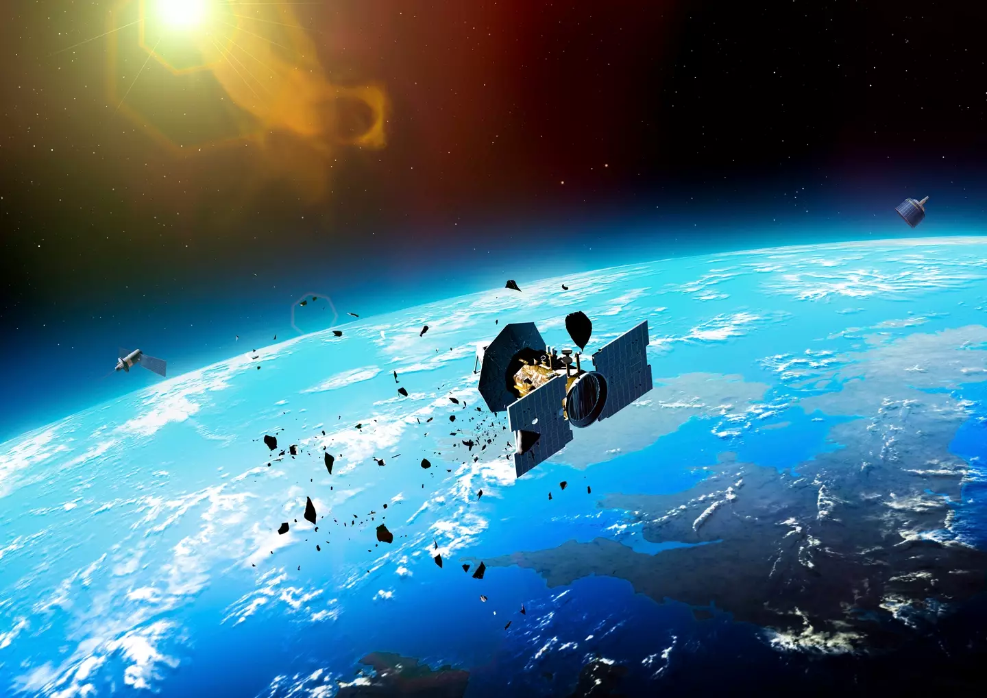 The dangers of the Kessler syndrome mean our satellites could be taken out by space junk (Getty Stock Images)
