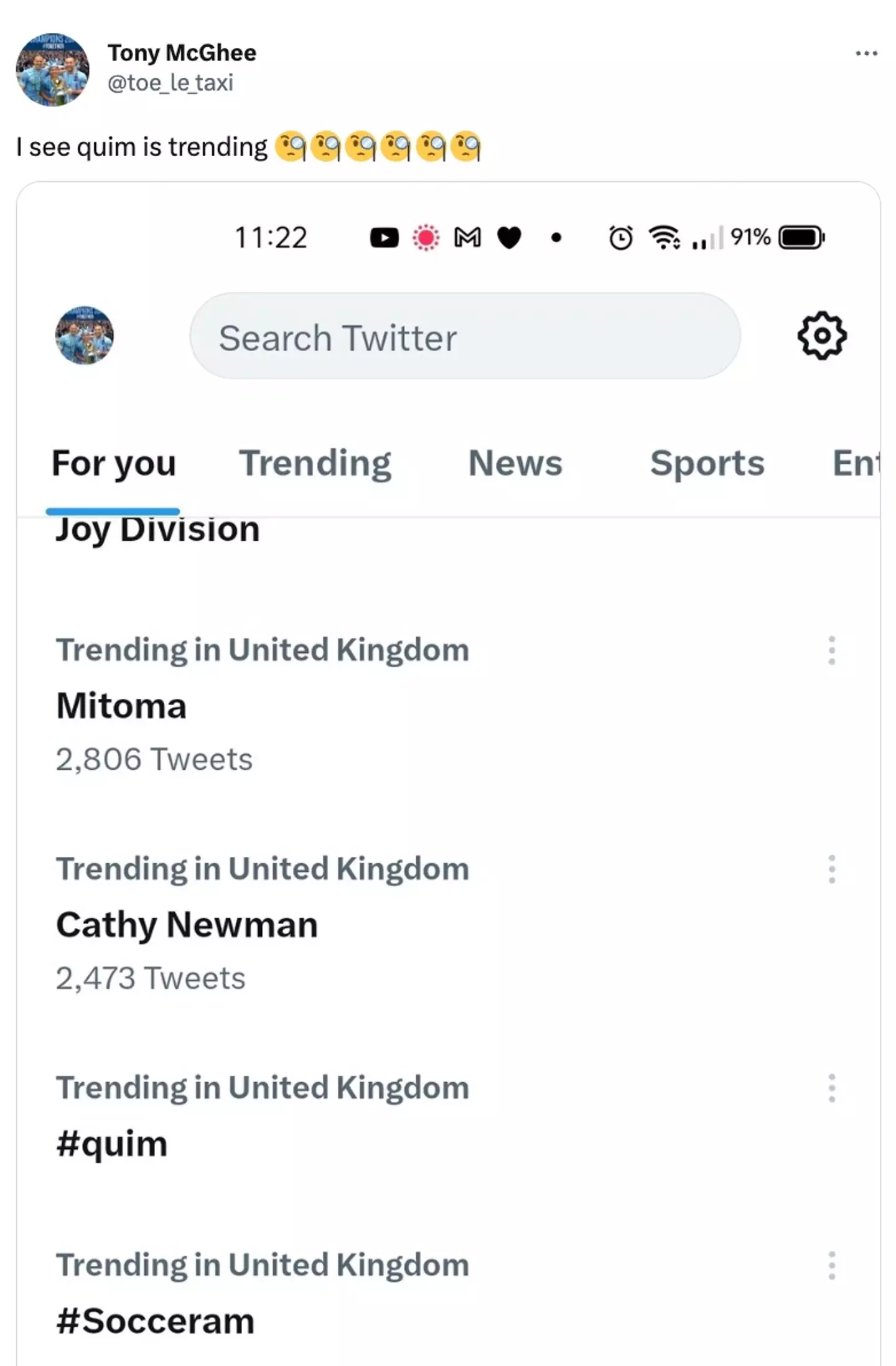 Yes, quim is now trending.