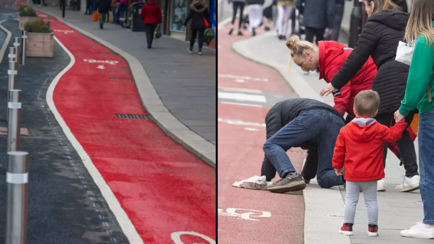 'Optical illusion' cycle lane that's injured 59 people this year leaves another victim covered in blood