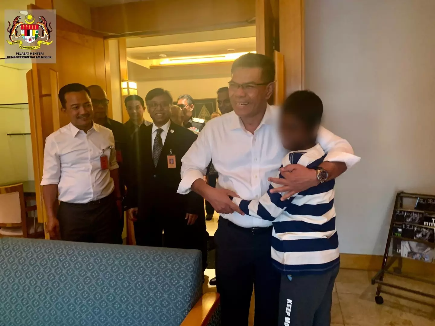 The boy has thankfully been reunited with his family.