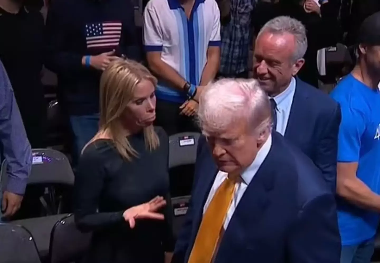 Hines was left hanging by Trump, who trotted straight past her in the footage (ESPN)