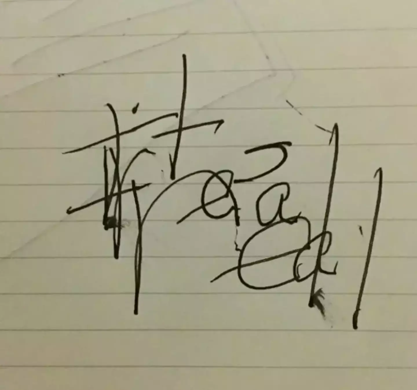 She scrawled the words 'it's real' when she woke up in the hospital.