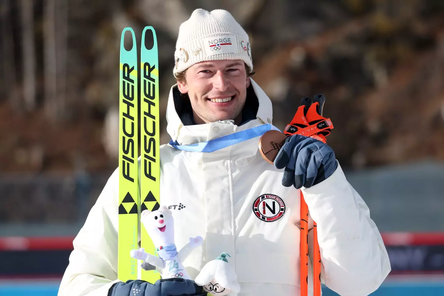 Sturla Holm Lægreid, 28, won a bronze medal before announcing his betrayal to the world (Alexander Hassenstein/Getty Images)