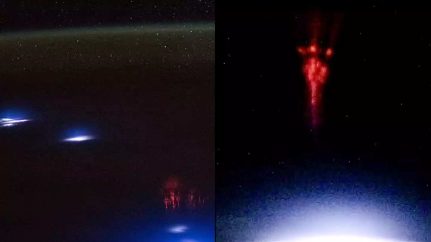 Eerie red lights glowing in Earth's atmosphere captured by astronaut in jaw-dropping image