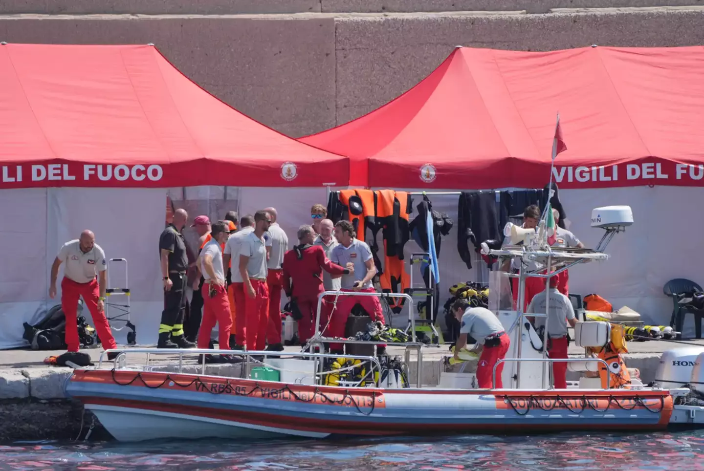 The search for the final body continued this morning. (Jonathan Brady/PA Wire)