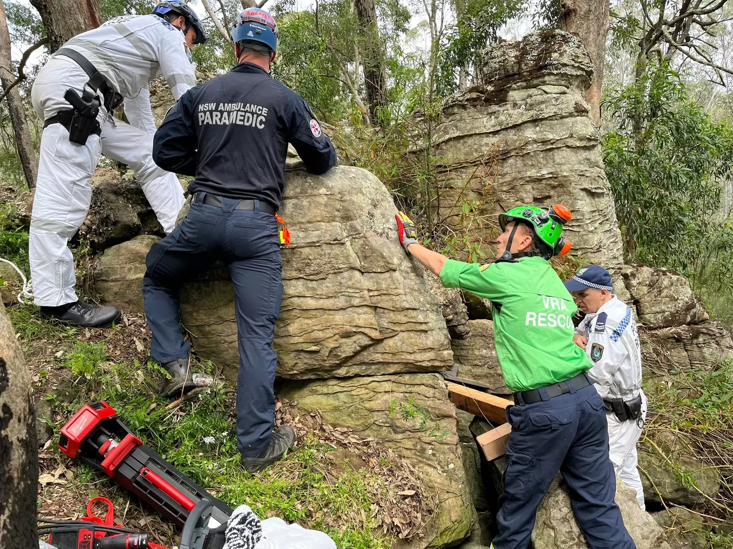 The team spent seven hours on site saving the woman (NSW Ambulance)