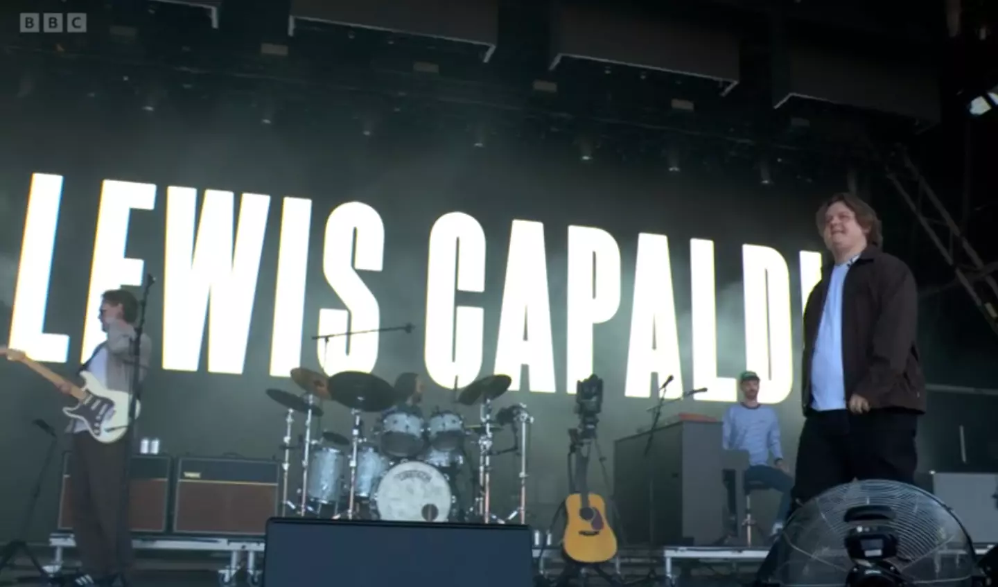 The crowd were chanting 'oh Lewis Capaldi' for the singer (BBC)