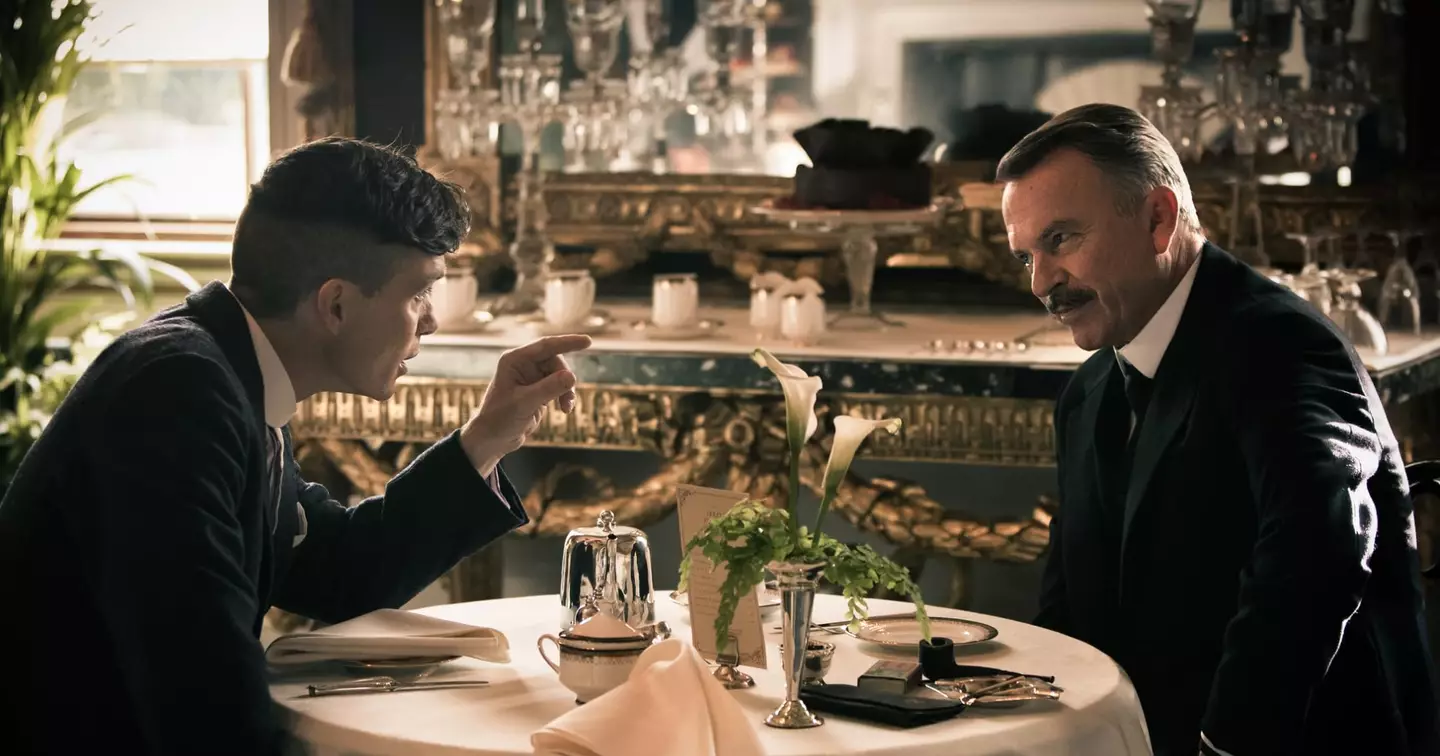 Murphy and Neill opposite each other in Peaky Blinders.