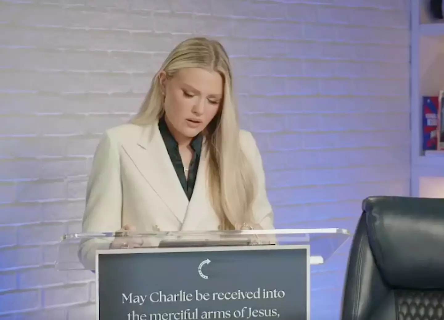 Erika said her late husband 'loved me with all of his heart' (X/@charliekirk11)