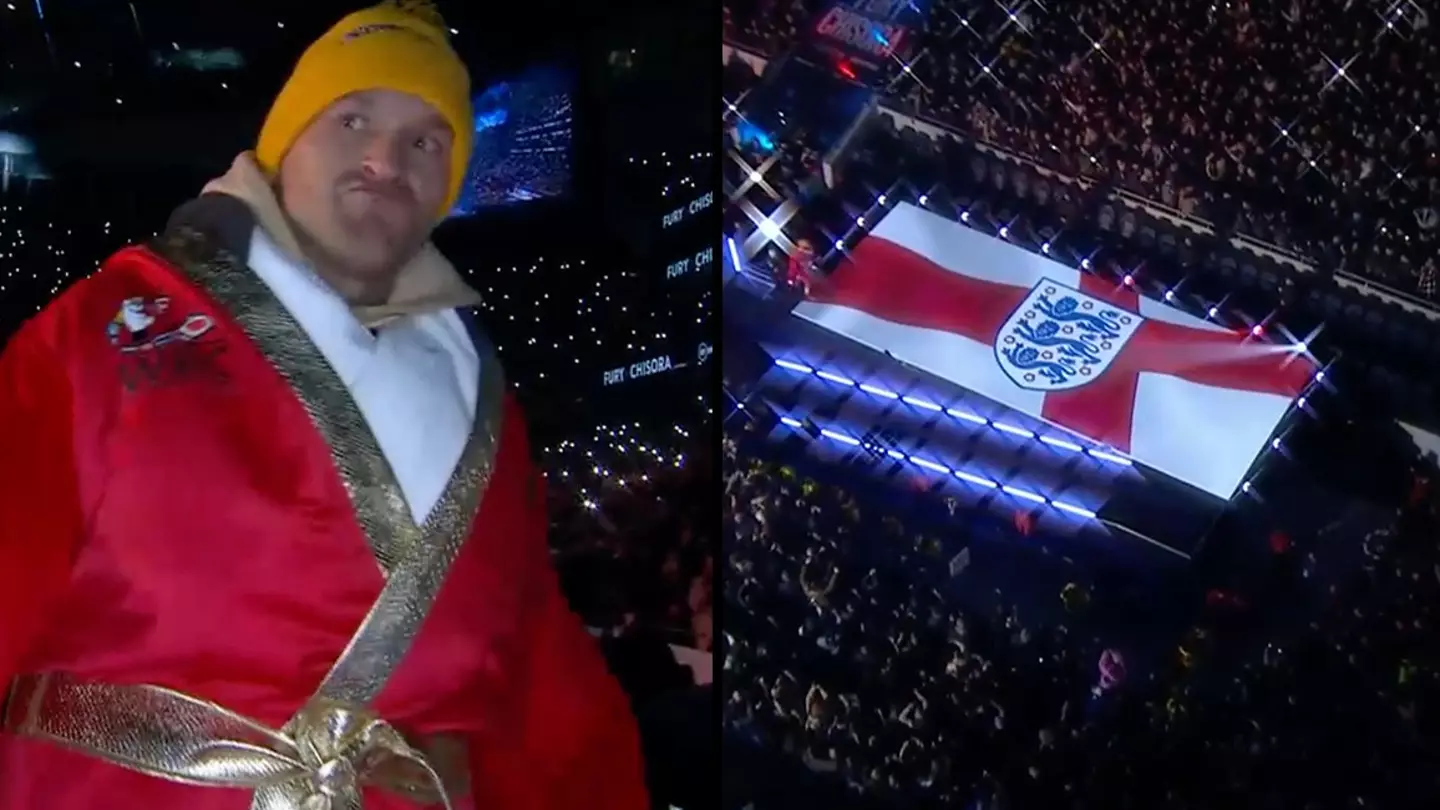 Tyson Fury makes 'Three Lions (Football’s Coming Home)' entrance to Derek Chisora fight