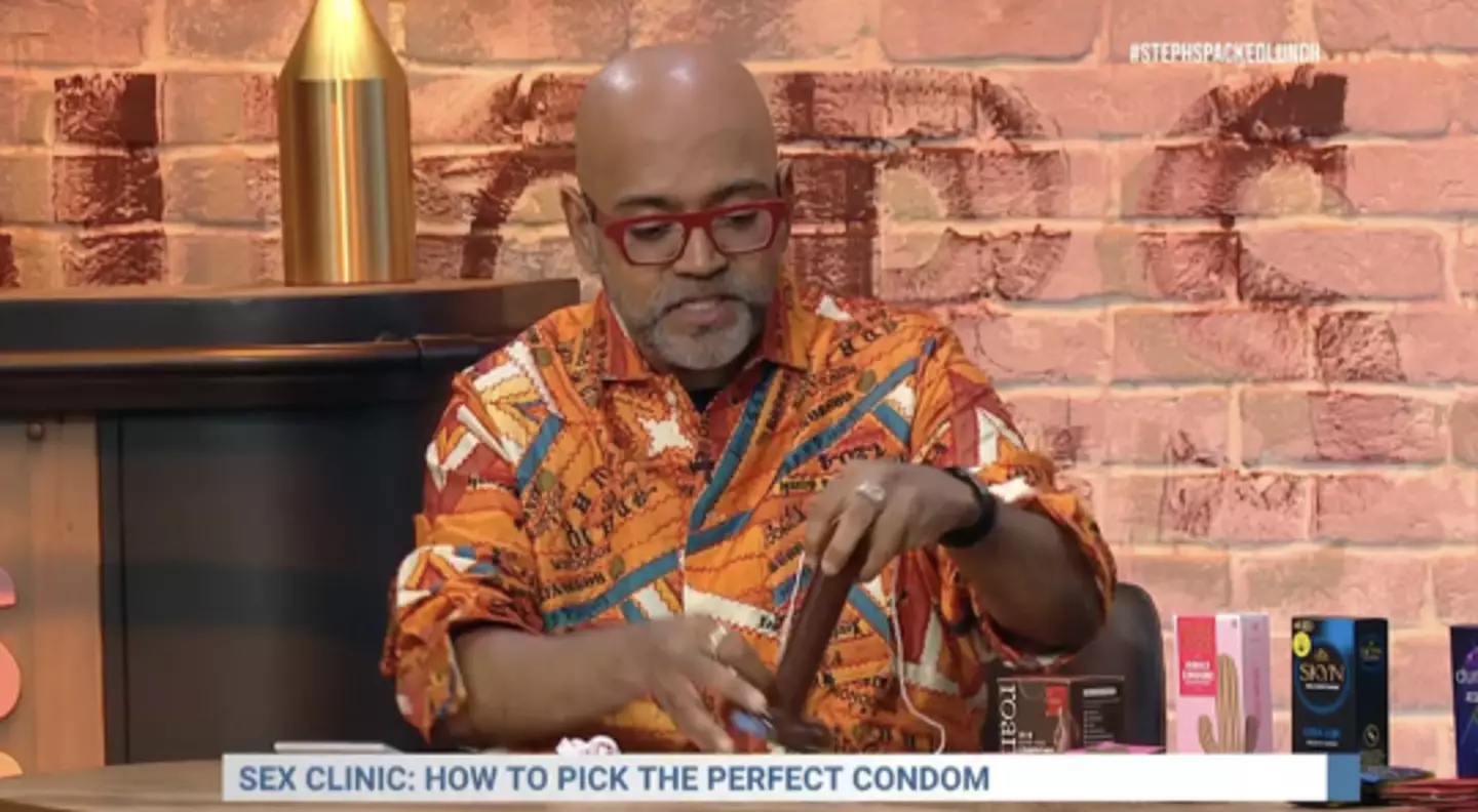 The condom masterclass was proving an uncomfortable watch amongst some of the celebrities.