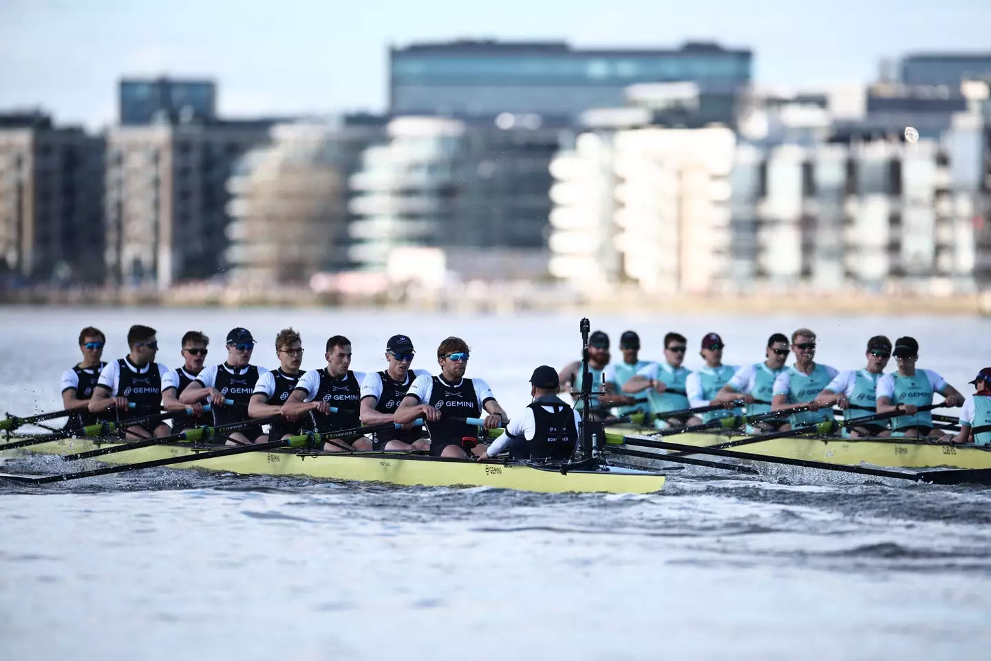 Rowers were wading through highly polluted water.