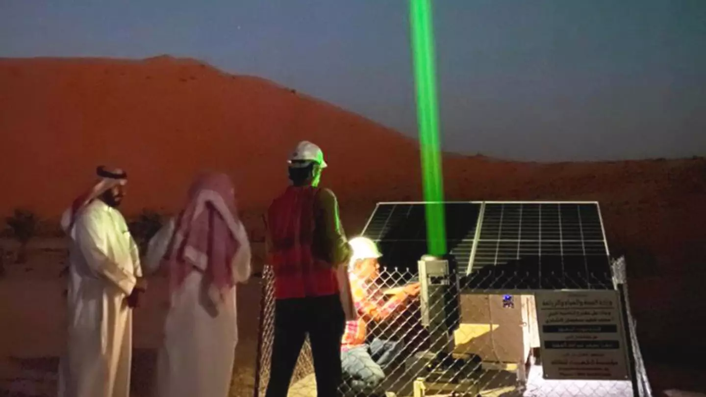 Saudi Arabia is firing laser beams into the sky to save lives in desert