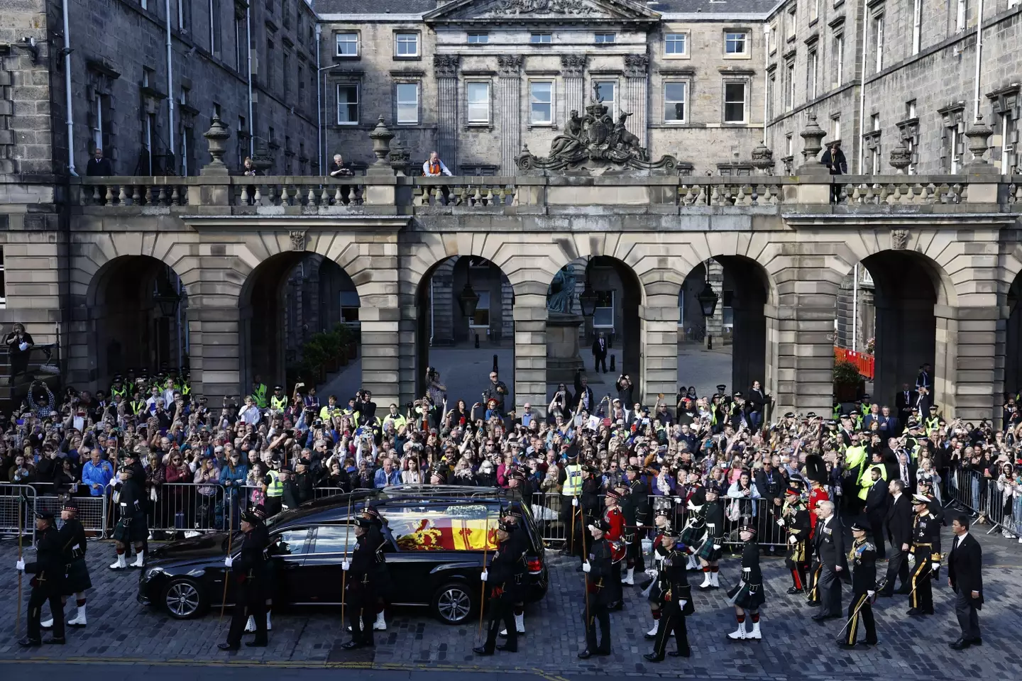 The Queen's coffin was led through Edinburgh today.