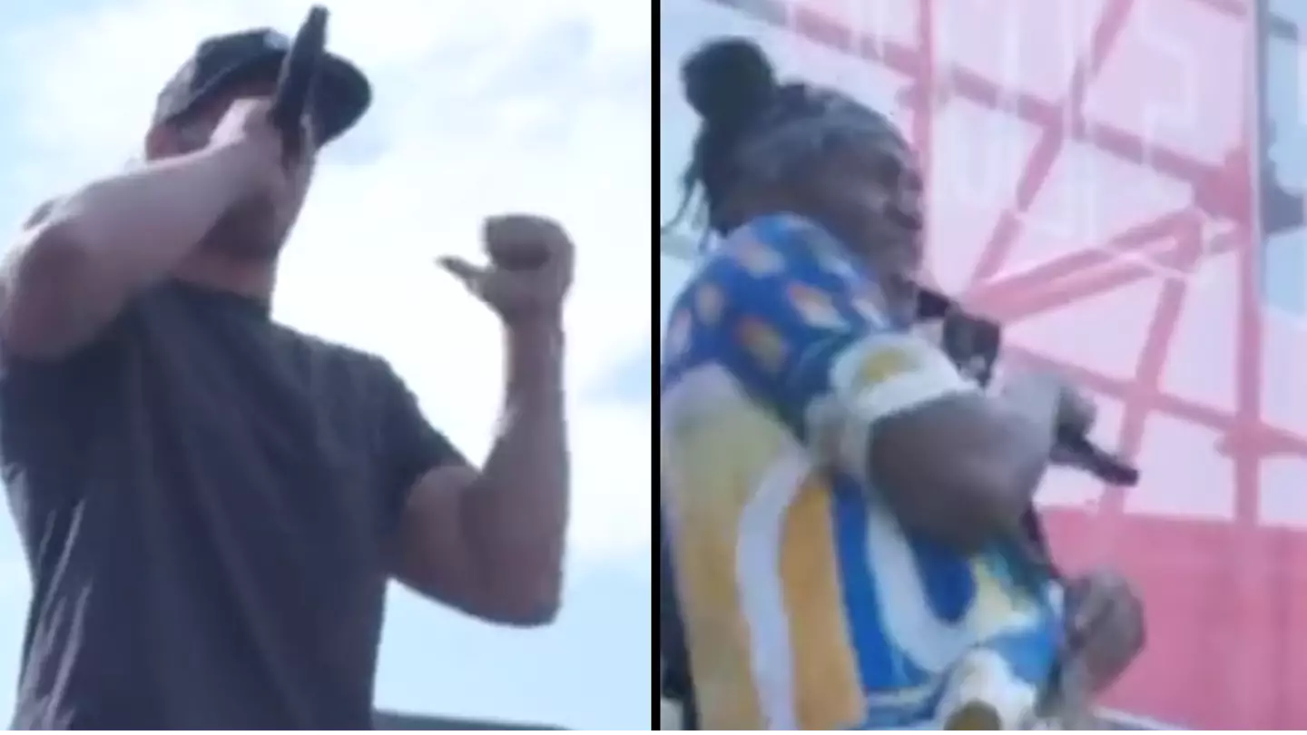 New footage emerges moments before KSI and Logan Paul were pelted with Prime bottles