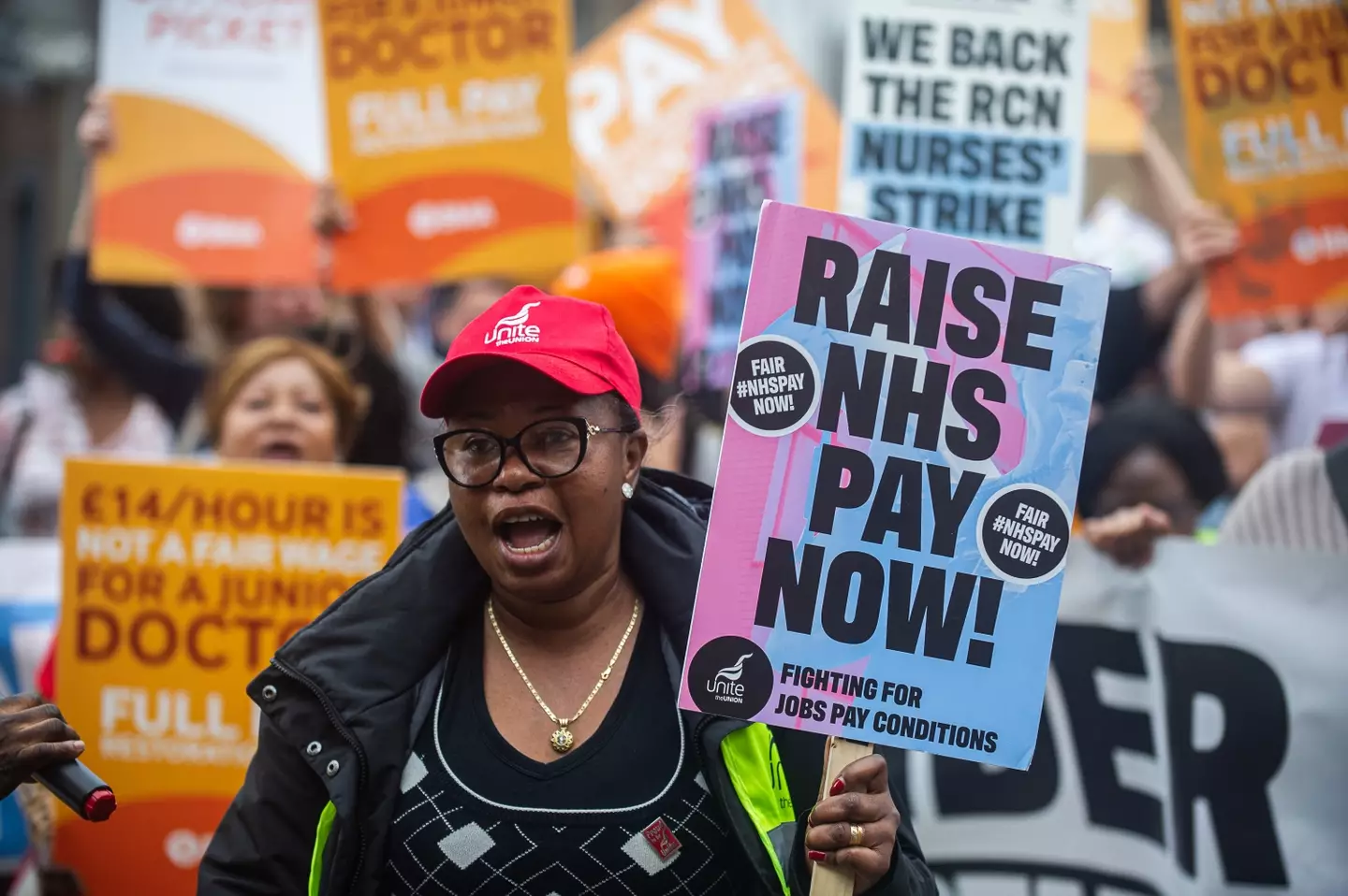 Striking Junior doctors and consultants in London today (September 20).