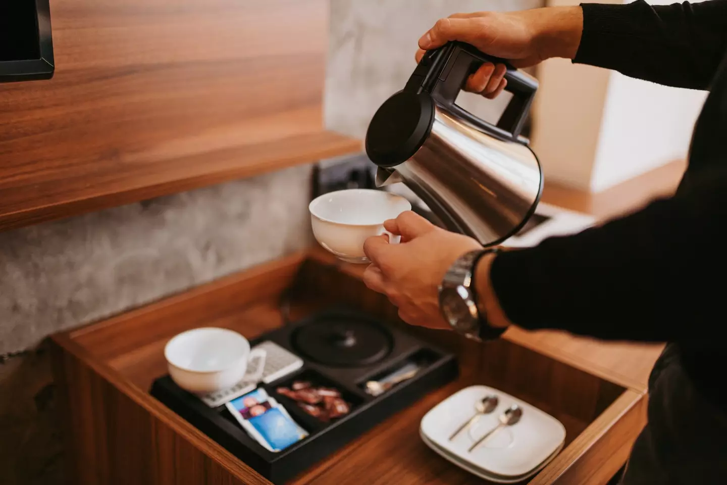Avoiding using the kettle would be wise when staying in a hotel room.