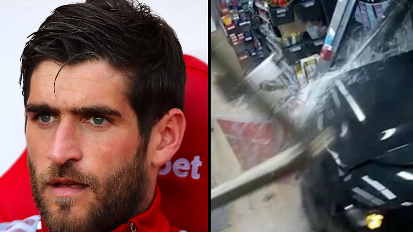 CCTV footage shows ex-Premier League star crash Land Rover into Co-op after drinking 'up to 10 pints'