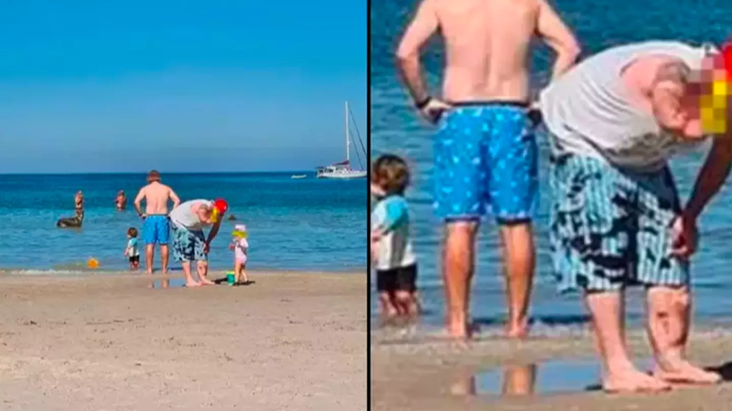 Family terrified after spotting chilling detail in beach photo