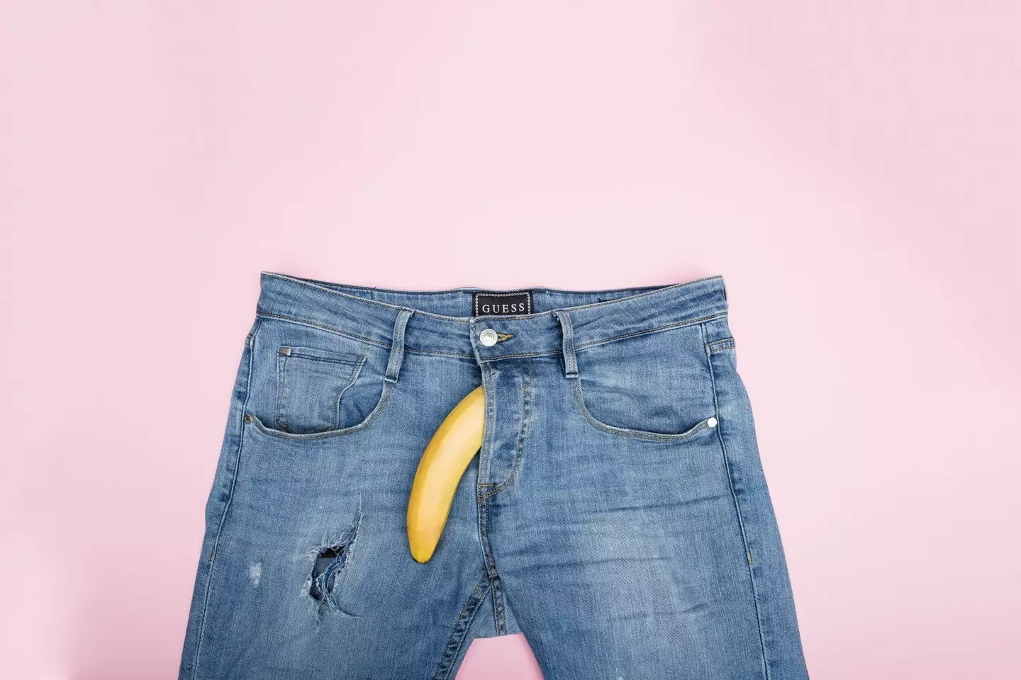 The banana is meant to represent a penis here, in case that wasn't clear.