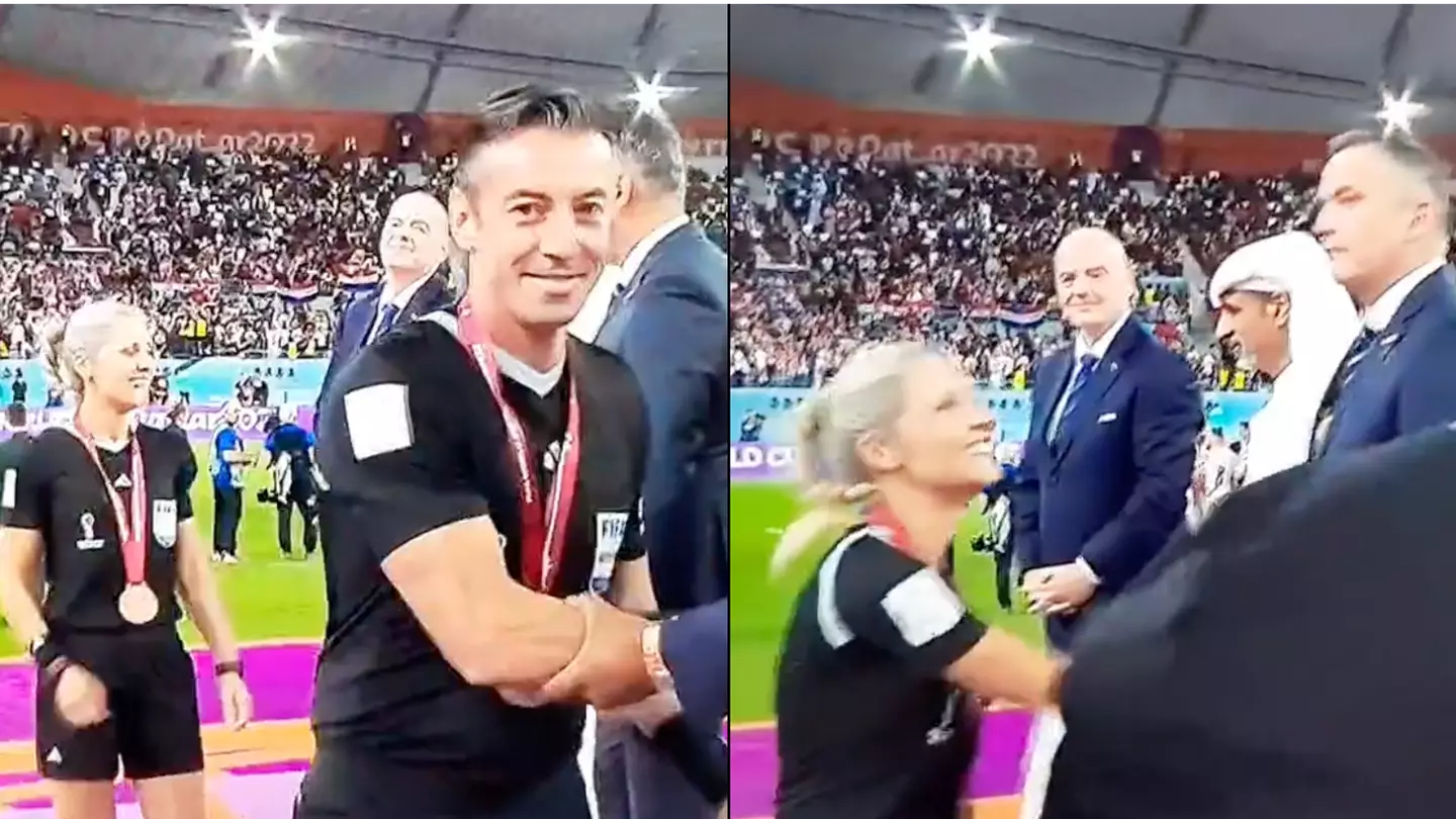 Qatar's FA president 'doesn't shake female referee's hand' during trophy presentation
