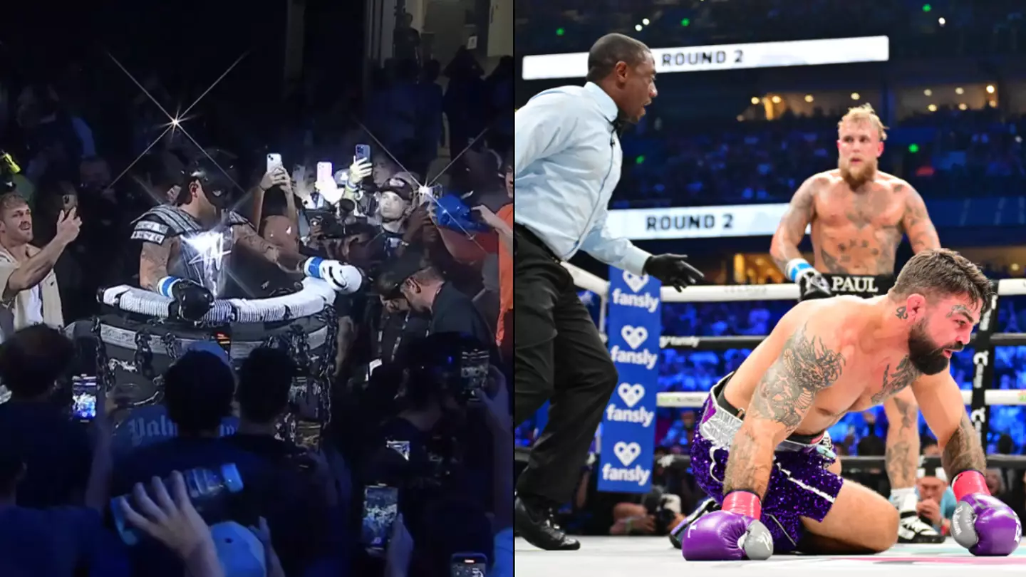 Boxing fans left stunned by Jake Paul’s Gladiator ring walk before knockout win over Mike Perry