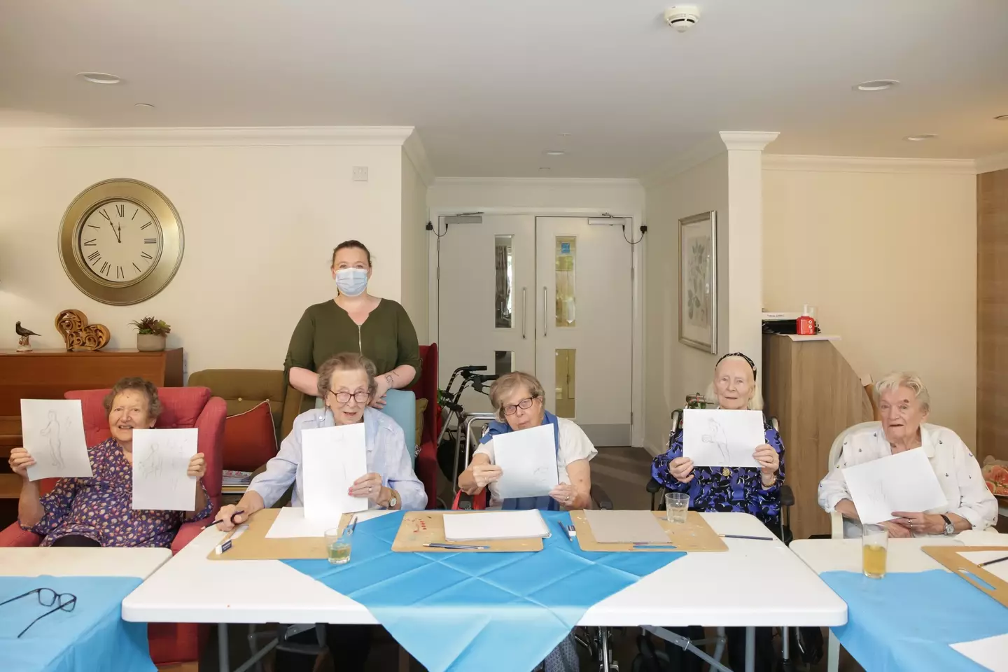 The ladies were busy concentrating on their creations.