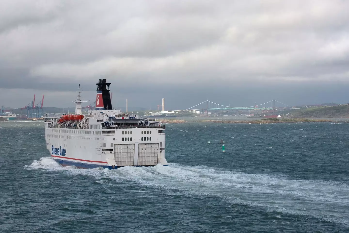 A person fell overboard the Stena Superfast 8 as it approached port in Loch Ryan.