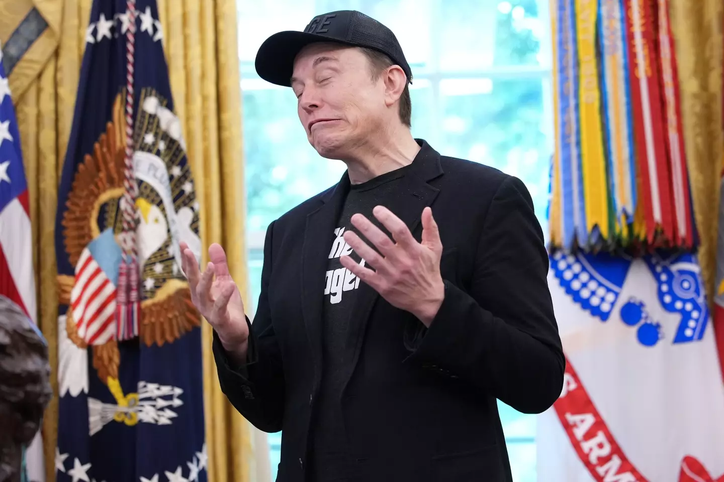 Musk brushed off the controversy. (Kevin Dietsch / Getty Images)